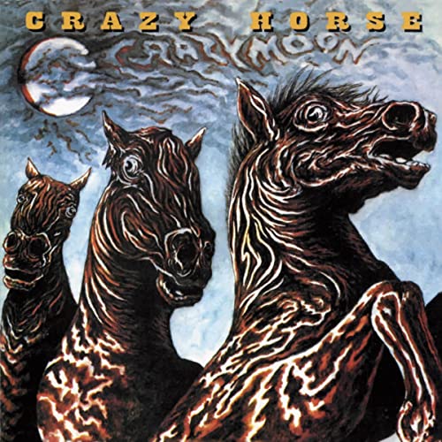 CD cover: three dark horses and a full moon in a stormy sky.