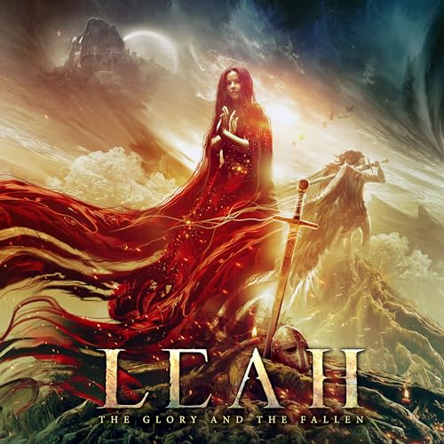 CD cover art: woman in red, castle, sword, and dramatic sky.