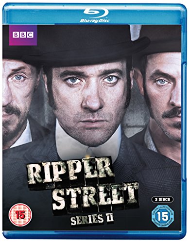 Ripper Street" Series 2 Blu-ray cover featuring three men in Victorian attire.