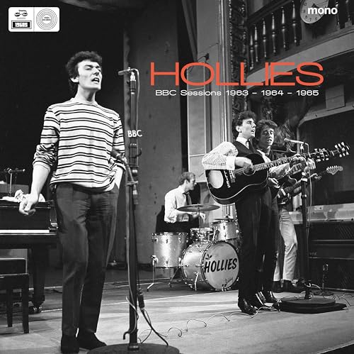 The Hollies BBC Sessions vinyl album cover, black and white band photo.