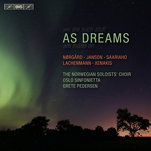 CD cover with a night sky, aurora borealis, and silhouetted trees.