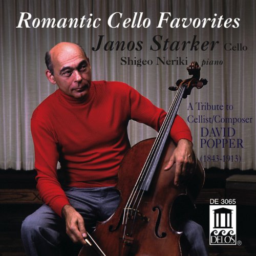 Janos Starker playing cello with pianist Shigeo Neriki, album cover.