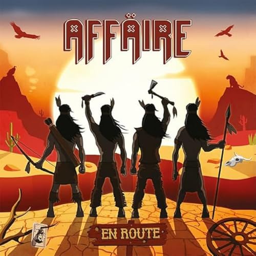 CD cover for "Affaire - En Route" depicting silhouetted figures in a desert landscape.