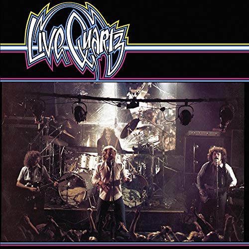 CD cover for Live Quartz featuring a rock band performing on a lit stage.