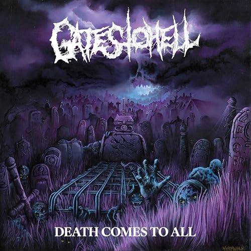 Album cover art showing a graveyard with a skull cloud and reaching zombie hands.