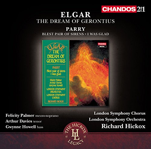 CD cover for Elgar & Parry choral works, featuring a fiery image.