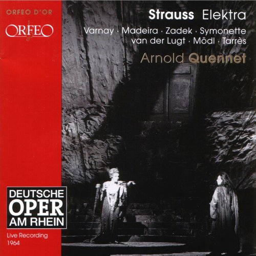 CD cover for Strauss’s *Elektra* opera, featuring performers and a stage scene.