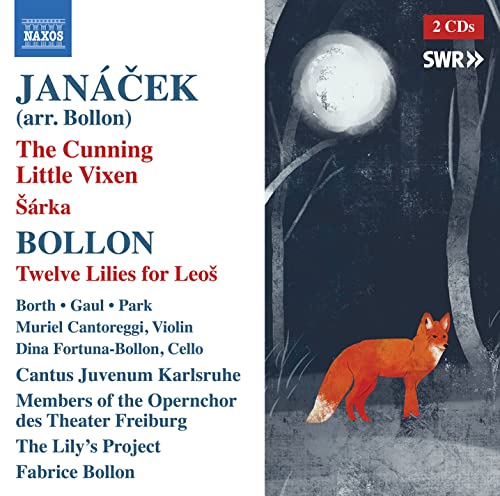 CD cover for Janáček’s “The Cunning Little Vixen” with a forest scene.