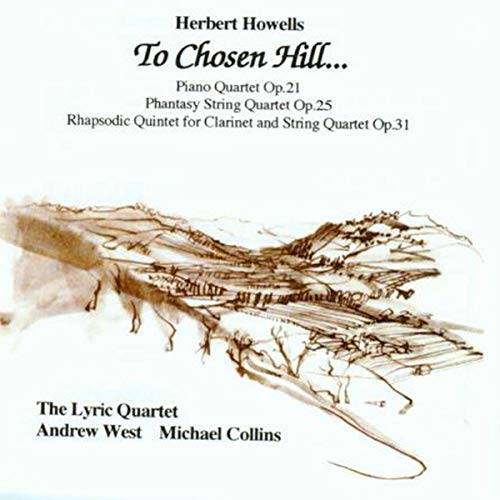 CD cover for Herbert Howells’ “To Chosen Hill…” with sketched landscape.
