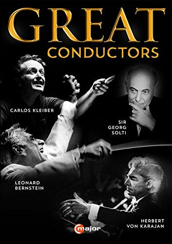DVD cover featuring portraits of four famous orchestral conductors.