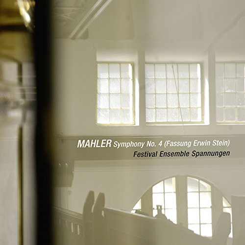 CD cover for Mahler's Symphony No. 4 with building windows backdrop.