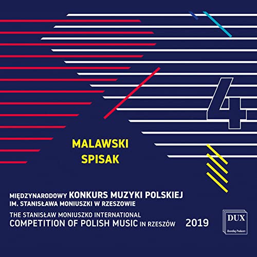 CD cover: abstract lines, bold text "Malawski, Spisak", and large number "4".