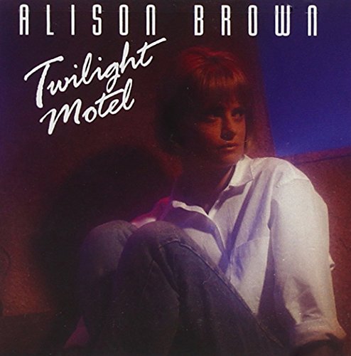 Album cover for Alison Brown’s “Twilight Motel” featuring a woman in white.