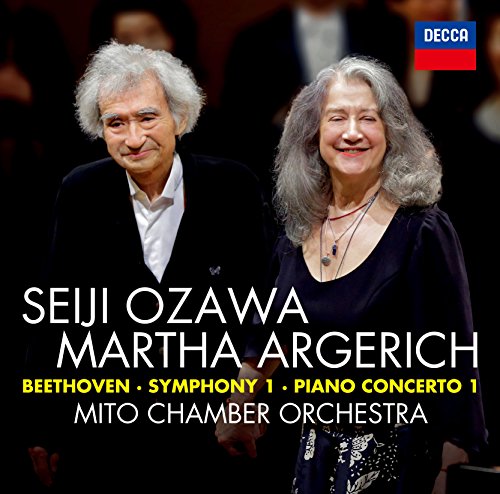CD cover featuring portraits of Seiji Ozawa and Martha Argerich.