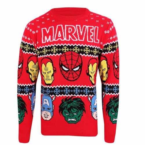 Marvel Comics Avengers - Faces (Unisex Knitted Jumper) Ex Ex Large