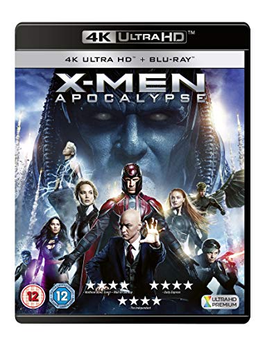 X-Men: Apocalypse 4K Blu-ray cover featuring characters and a large villain.