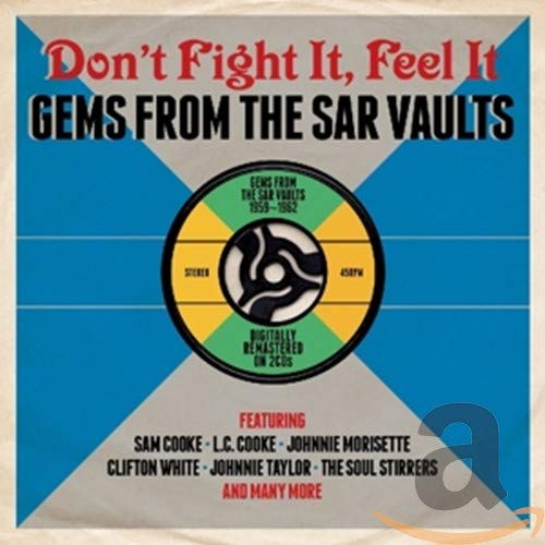CD cover: blue and red design with a central record label graphic.