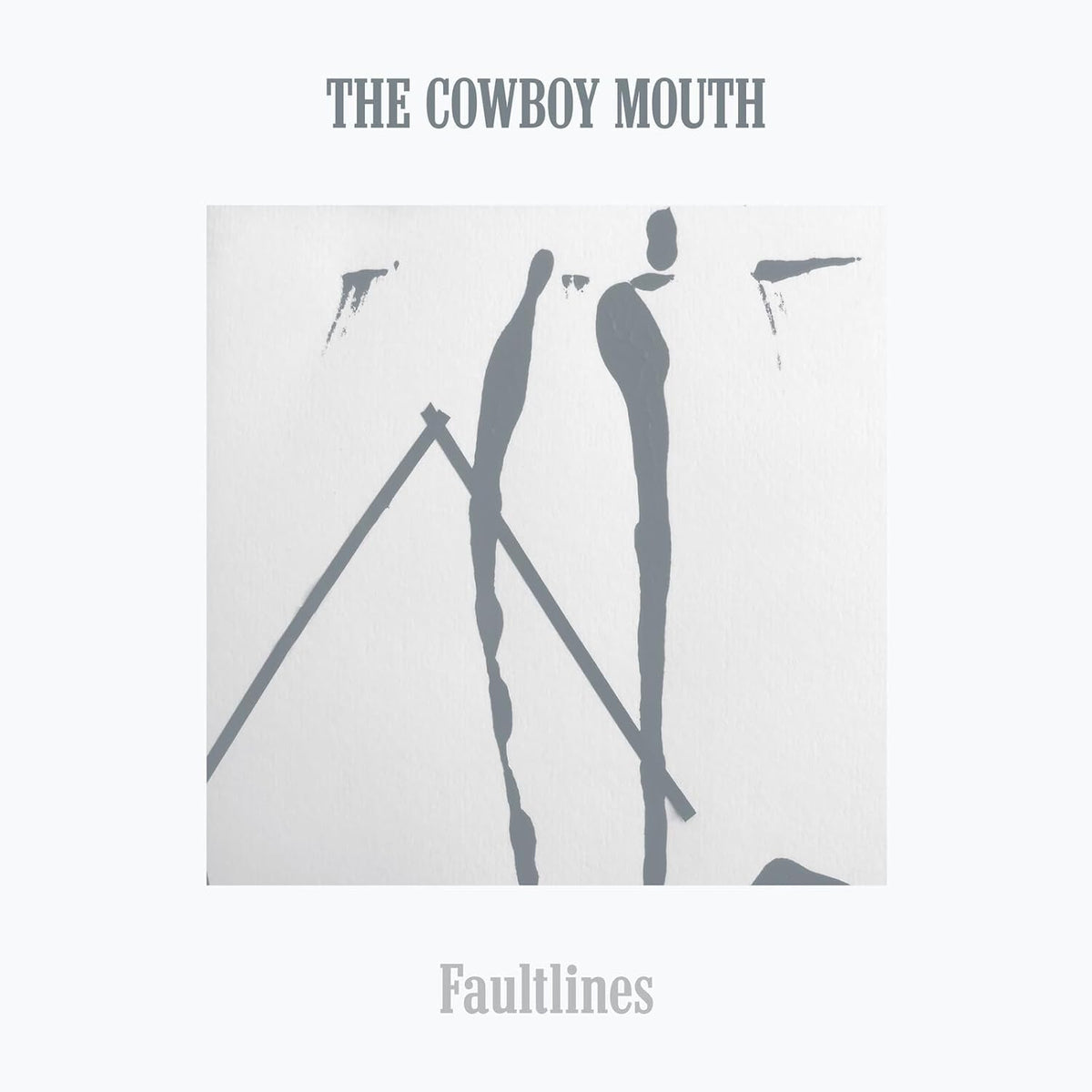 Album cover for "Faultlines" by Cowboy Mouth, abstract gray figures.