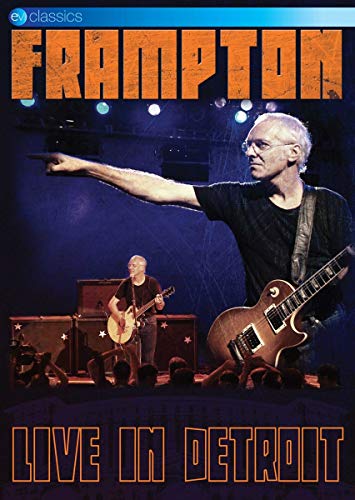 Peter Frampton performing live on stage with guitar, DVD cover.