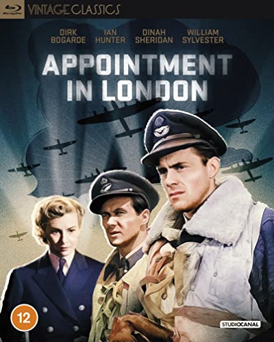 Appointment in London" Blu-ray cover featuring WWII pilots and a woman.