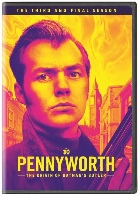 Pennyworth Season 3 DVD cover featuring a close-up of Alfred Pennyworth.