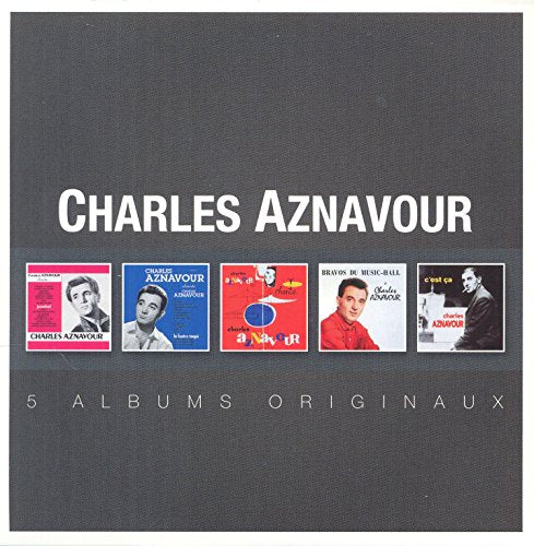 CD cover for Charles Aznavour’s 5 Original Albums collection.