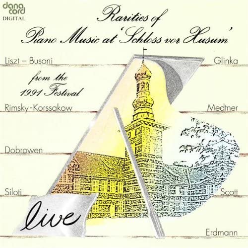 CD cover for “Rarities of Piano Music 1991,” featuring a castle illustration.