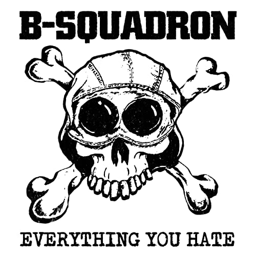 B-Squadron album cover: skull with aviator goggles and crossbones.