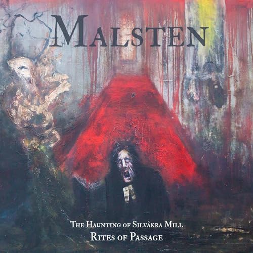 Dark, painted album cover featuring a distressed figure and spectral forms.