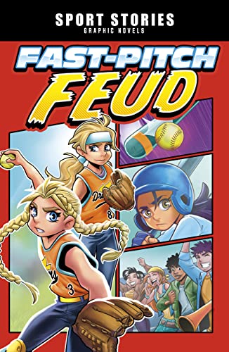 Graphic novel cover featuring softball players in action and a cheering crowd.