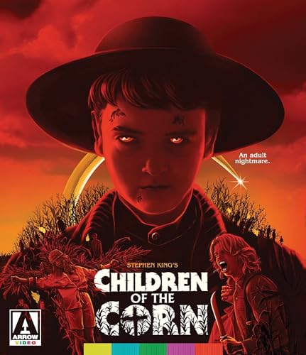 Boy in a hat stares intensely from the "Children of the Corn" Blu-ray cover.