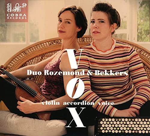Two women with violin and accordion, album cover for “Vox.”