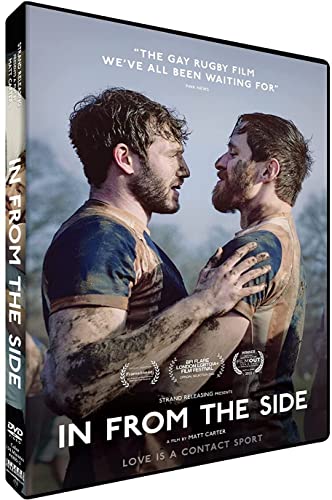 DVD cover featuring two men embracing after a rugby match.