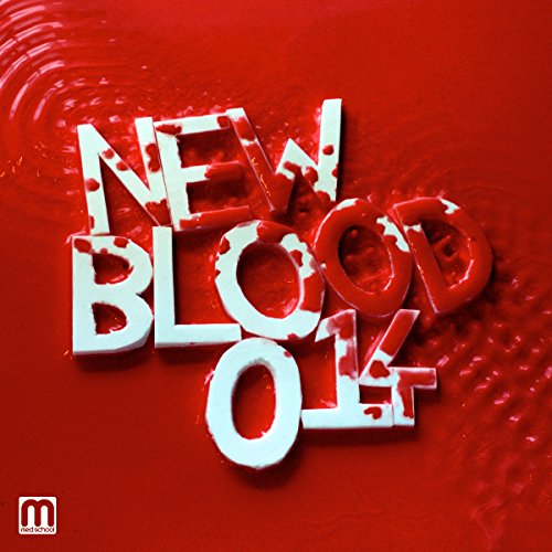 Red album cover with white, dripping text reading "NEW BLOOD 014".