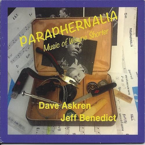 CD cover for “Paraphernalia” featuring Wayne Shorter’s portrait in a case.