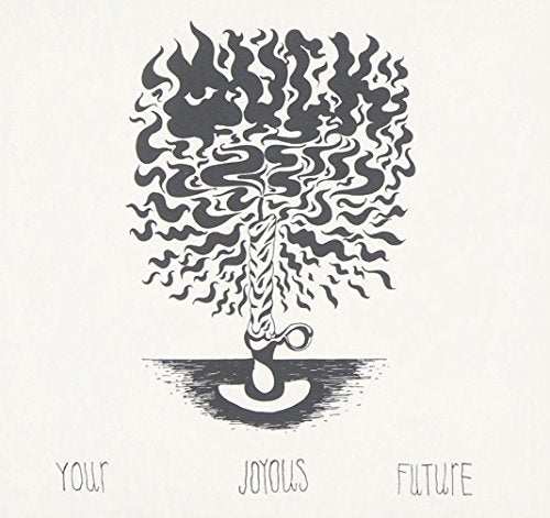 Black and white illustration of a figure with flame-like hair.