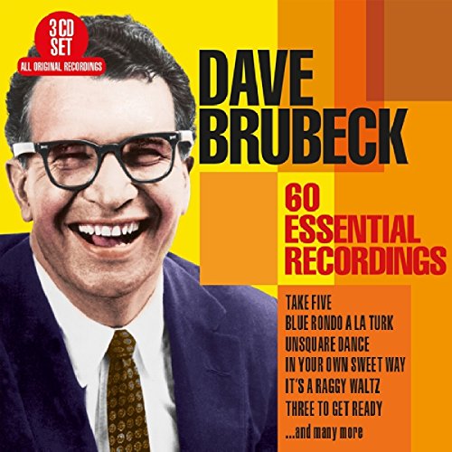 Dave Brubeck portrait on a 3CD set cover, titled "60 Essential Recordings".