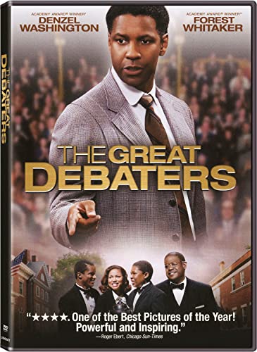 DVD cover for "The Great Debaters" featuring Denzel Washington.