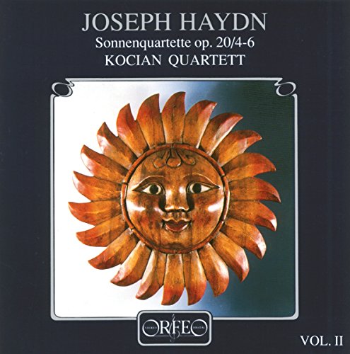 CD cover featuring a carved wooden sun face, Haydn's "Sonnenquartette.