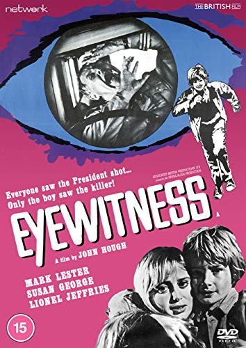 DVD cover for Eyewitness featuring a large eye, a running boy, and two people.
