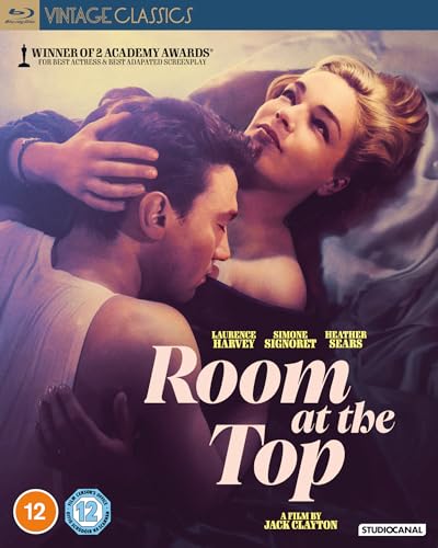 Blu-ray cover for "Room at the Top" featuring a couple embracing.