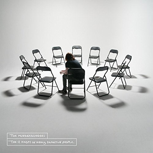 CD cover: person seated in a circle of empty folding chairs.