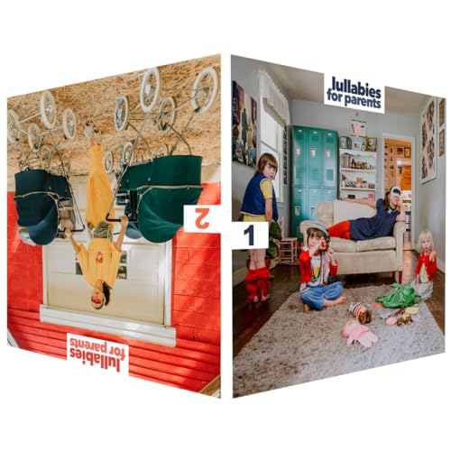 A split image showing a child and parent in a room and upside down.