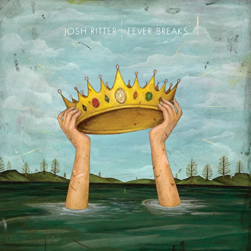 Album cover: hands holding a jeweled crown above a watery landscape.