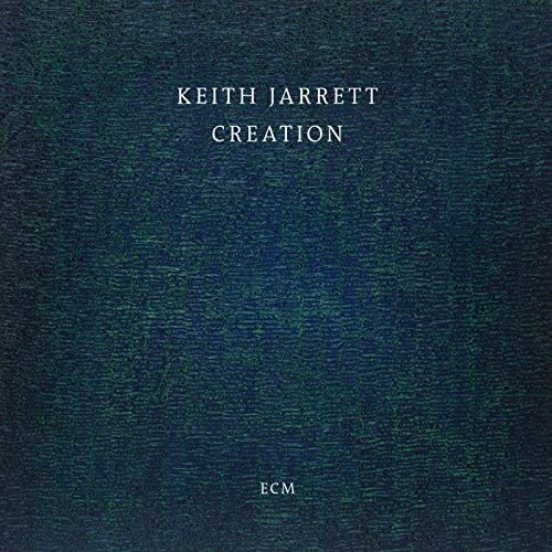 Dark blue album cover for Keith Jarrett’s “Creation” with white text.