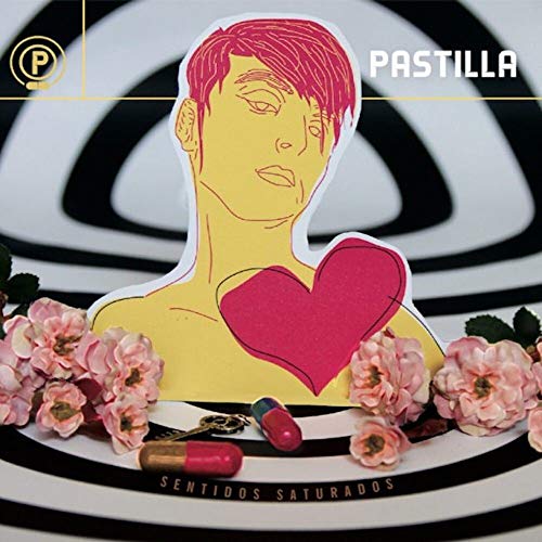 CD cover with illustrated face, heart, flowers, and pill capsules.