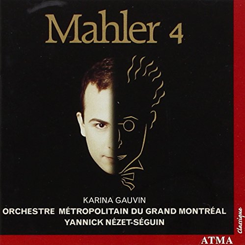 CD cover for Mahler's Symphony No. 4 featuring a split-tone portrait.