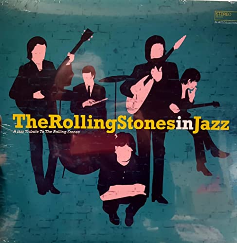 Vinyl record cover: Silhouetted Rolling Stones with yellow text title.