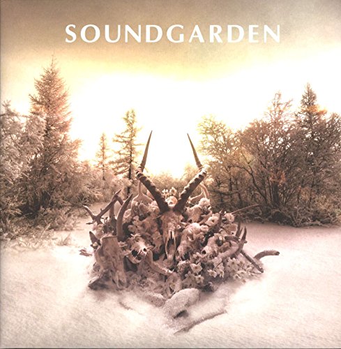 Soundgarden’s “King Animal” album cover: snowy forest with animal skulls and antlers.