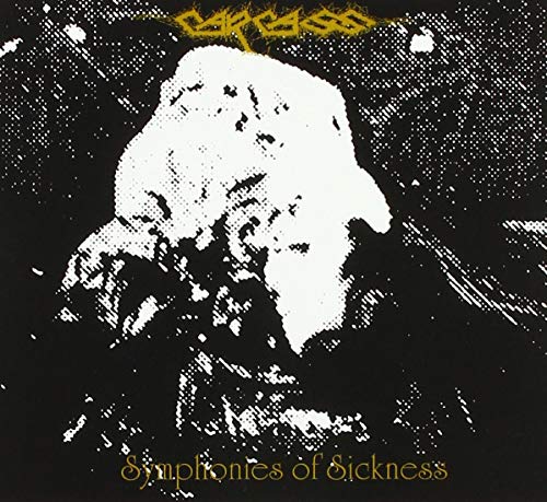 Carcass album cover: distorted, pale shape on black textured background.